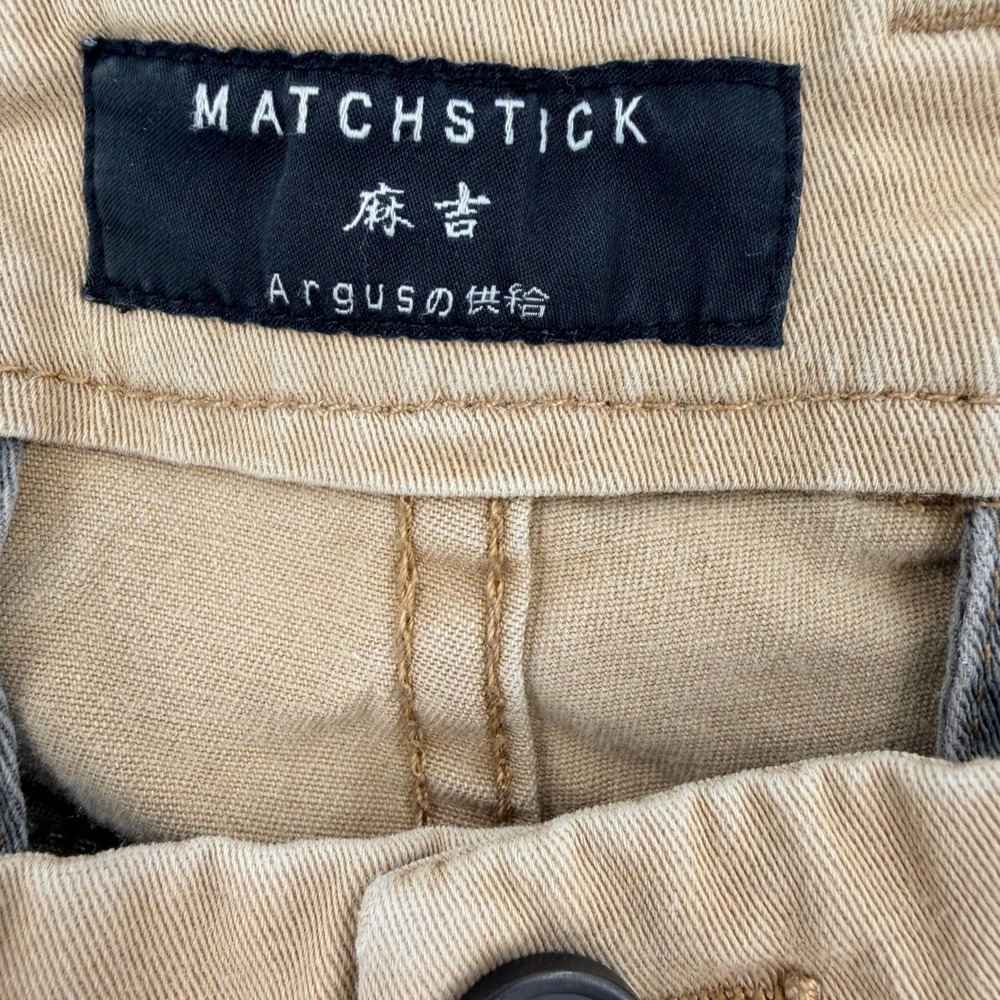 Matchstick Argus Men 36x28.5 Khaki Chino Pants Tan Cotton Stretch Straight Leg - Picture 5 of 8